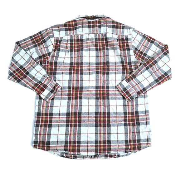 Ridgecut Set of 2 Men's Large Flannel Shirts Heavyweight Plaid Red Blue White - Picture 12 of 16